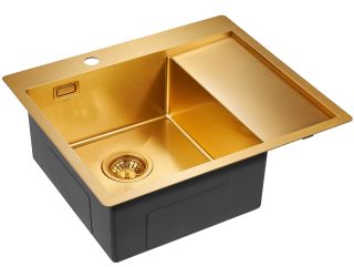 Мойка кухонная Paulmark Alster PM825951-BGL левая брашированное золото